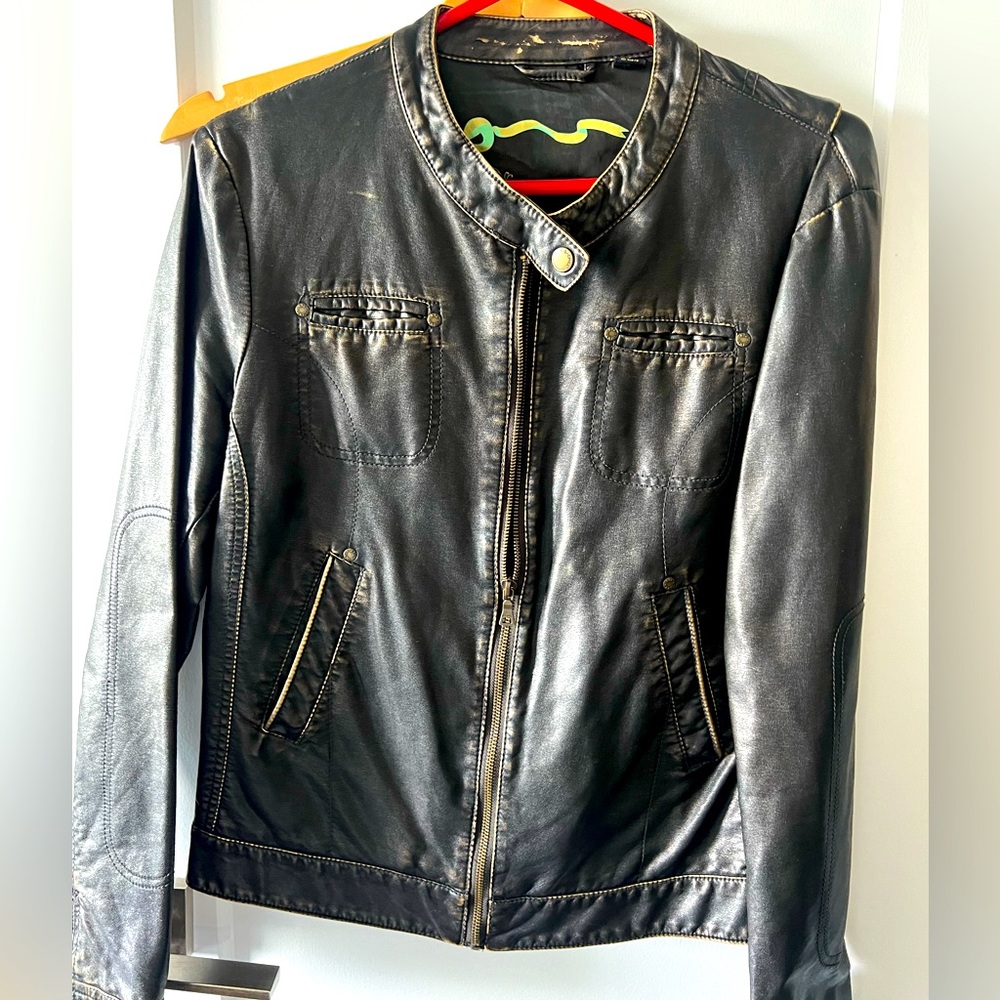 Brown VEGAN LEATHER, super soft bomber